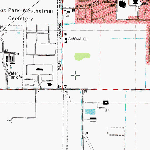 Topographic Map of Westheimer Commons Shopping Center, TX