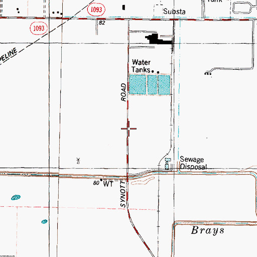 Topographic Map of Westpark Village, TX