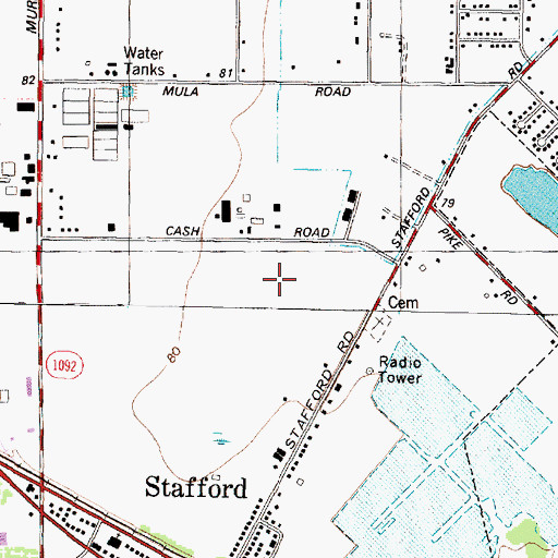 Topographic Map of Houston Community College Southwest, TX
