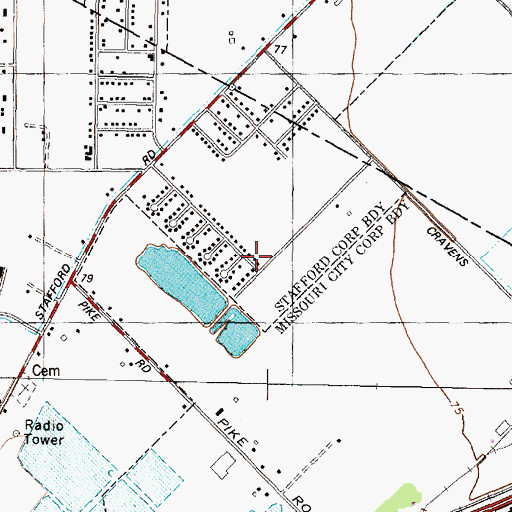 Topographic Map of Vacarro Manor, TX
