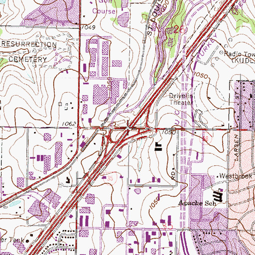 Topographic Map of Interchange 225A, KS