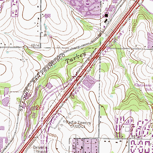Topographic Map of Interchange 225B, KS