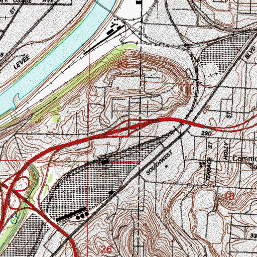 Topographic Map of Interchange 235, KS