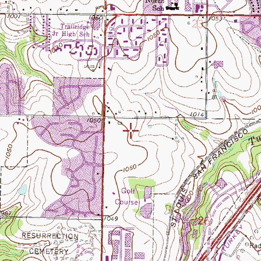 Topographic Map of Pine Ridge West Business Park, KS