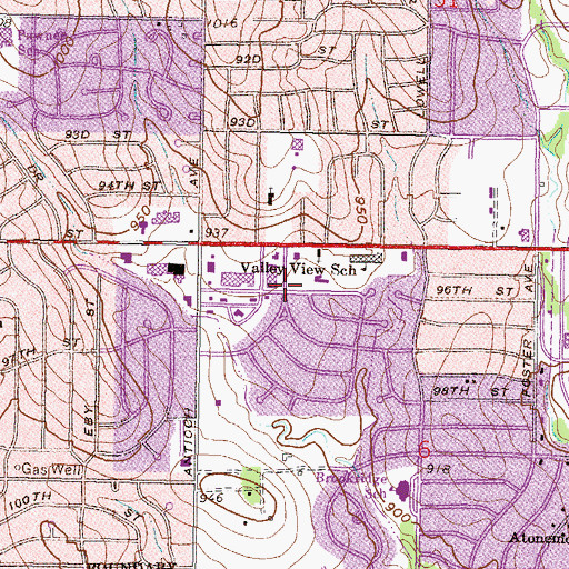 Topographic Map of Brookridge Day School, KS