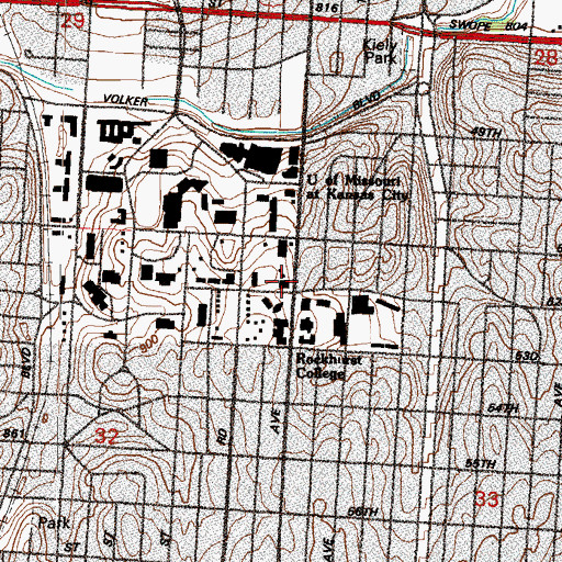 Topographic Map of Berkley Family and Child Development Center, MO
