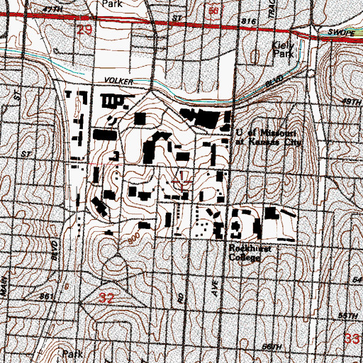 Topographic Map of Flarsheim Hall, MO