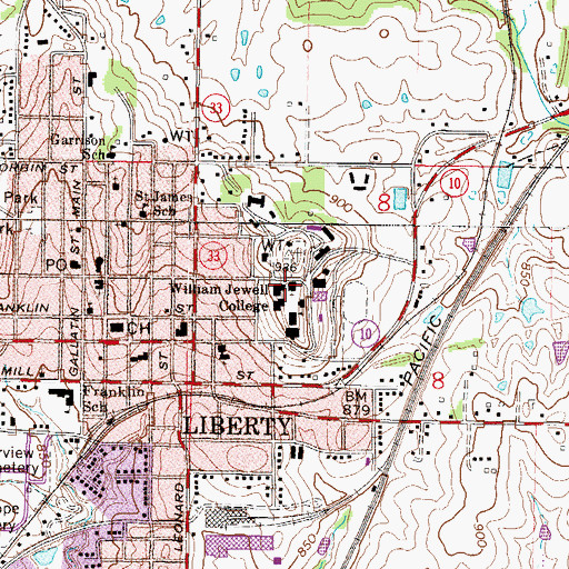 Topographic Map of Gano Chapel, MO