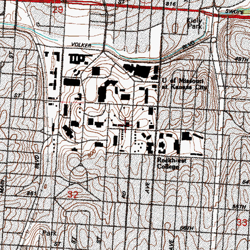 Topographic Map of Haag Hall, MO