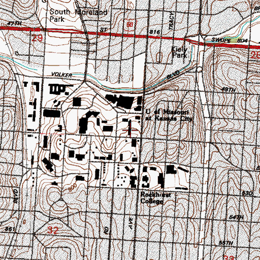 Topographic Map of Spencer Chemistry Building, MO