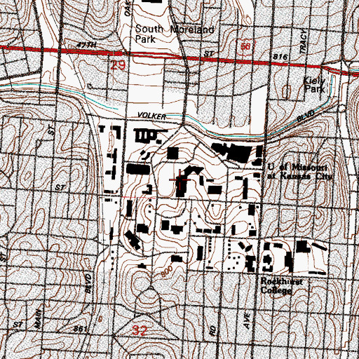 Topographic Map of Swinney Recreation Center, MO