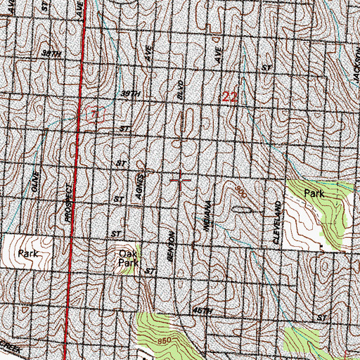 Topographic Map of Allen Chapel African Methodist Episcopal Church, MO