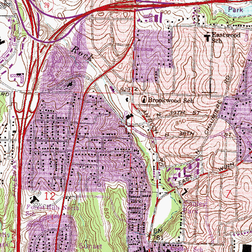 Topographic Map of Avondale Baptist Church, MO