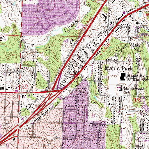 Topographic Map of Bethany Baptist Chapel, MO