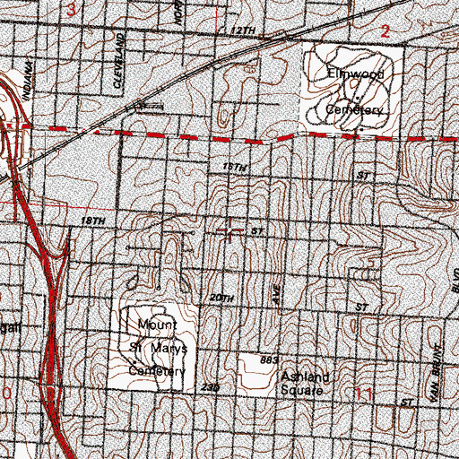 Topographic Map of Bethel Baptist Church, MO
