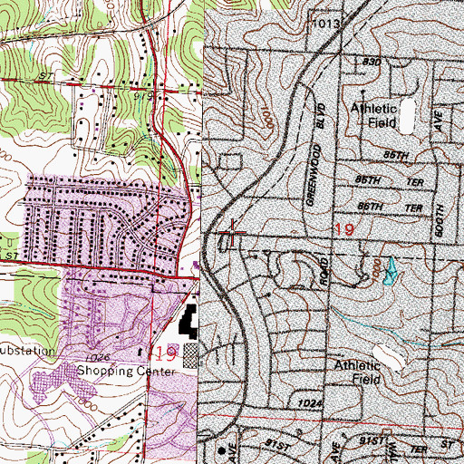 Topographic Map of Blue Ridge Bible Church, MO