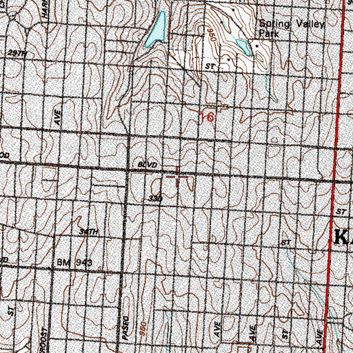 Topographic Map of Cain-Grant African Methodist Episcopal Church, MO