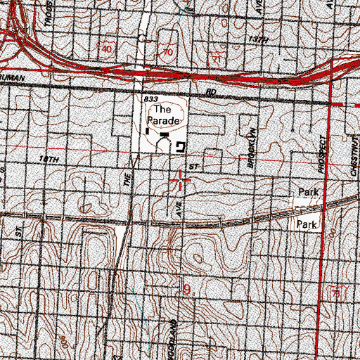 Topographic Map of Centennial United Methodist Church, MO