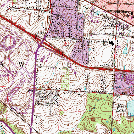 Topographic Map of Christ Covenant Church, MO