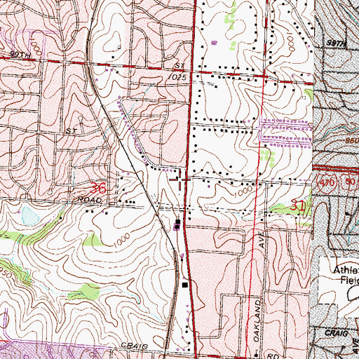 Topographic Map of Christian Life Church, MO