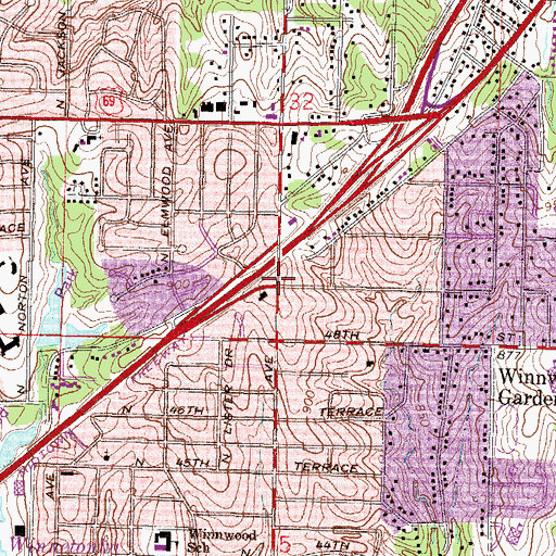 Topographic Map of Church of God of Prophecy, MO