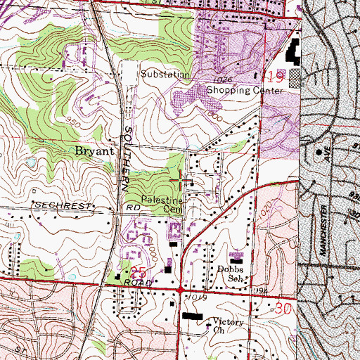Topographic Map of Church of God Seventh Day, MO