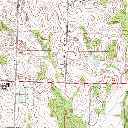 Topographic Map of Church of the Cross, MO