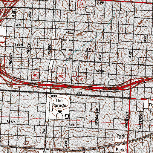Topographic Map of House of Refuge Pentecostal Church, MO