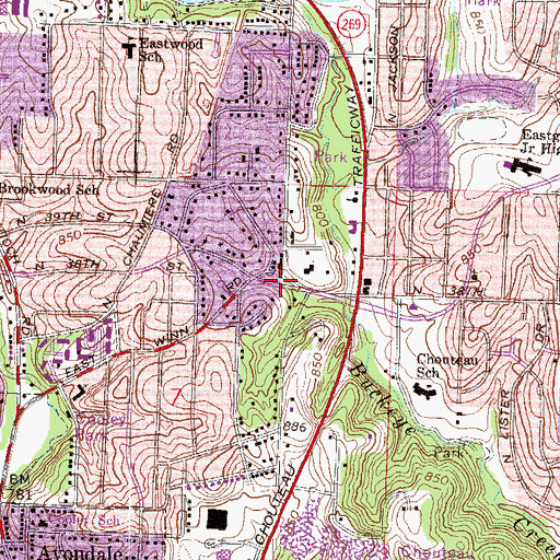 Topographic Map of Immanuel Presbyterian Church, MO