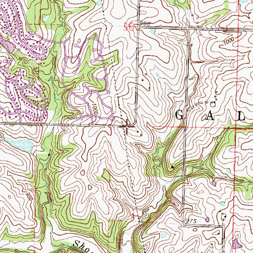 Topographic Map of King of Kings Lutheran Church, MO