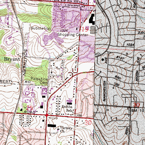 Topographic Map of Loma Vista Assembly of God Church, MO