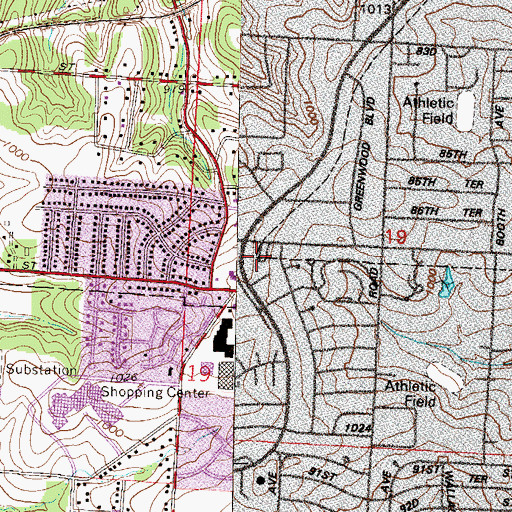 Topographic Map of Loma Vista Baptist Church, MO