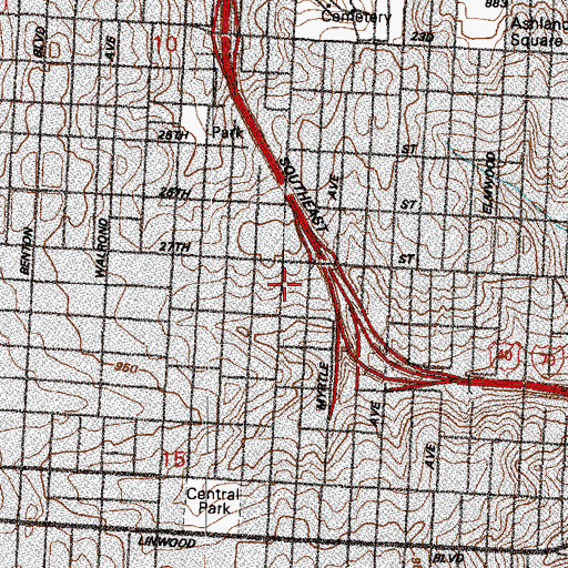 Topographic Map of Mount Carmel Missionary Baptist Church, MO