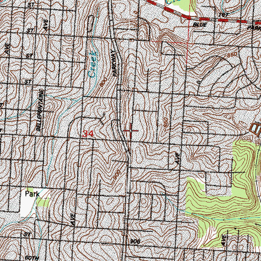 Topographic Map of Mount Nebo Baptist Church, MO