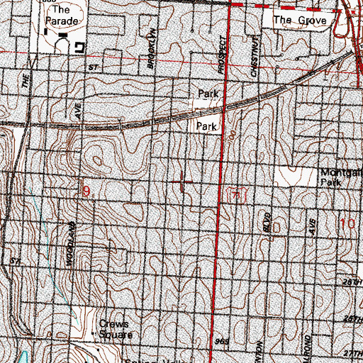 Topographic Map of Mount Pleasant Baptist Church, MO