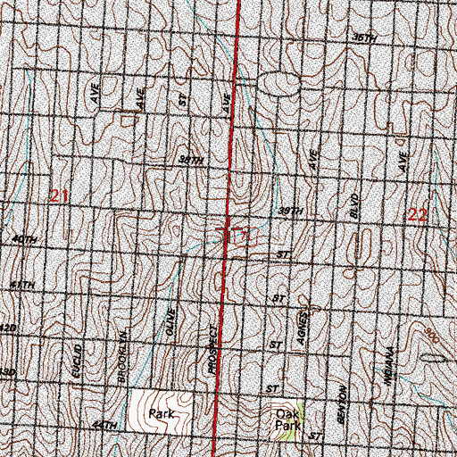Topographic Map of Mount Vernon Missionary Baptist Church, MO