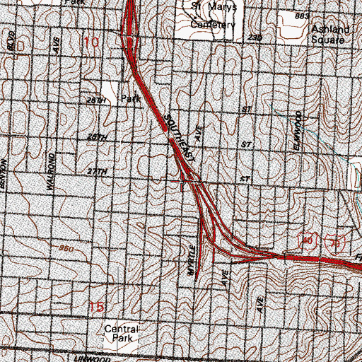 Topographic Map of New Hebron Missionary Baptist Church, MO