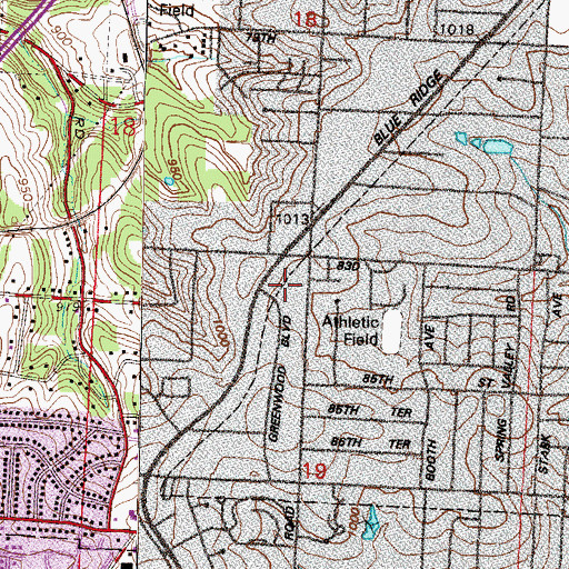 Topographic Map of Peace Lutheran Church, MO