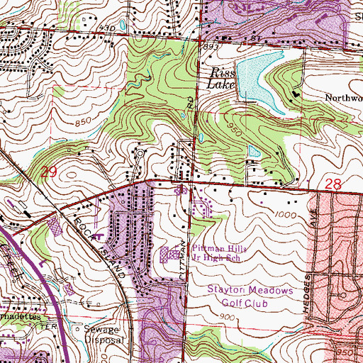Topographic Map of Pittman Road Church of God, MO