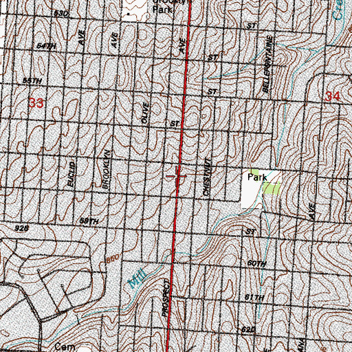 Topographic Map of Potters House Number 57, MO