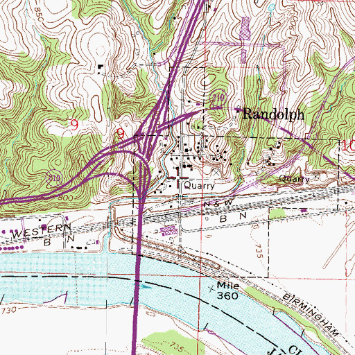 Topographic Map of Randolph Baptist Church, MO