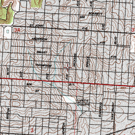 Topographic Map of Community of Christ Church, MO