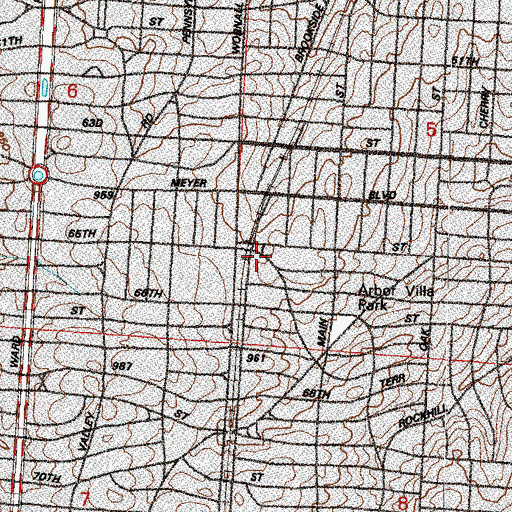Topographic Map of Country Club Congregational Church, MO