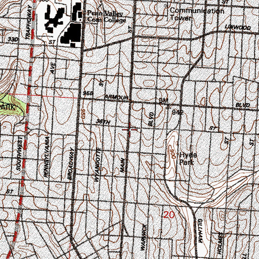 Topographic Map of Eckankar Center of Greater Kansas City, MO