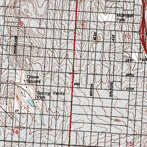 Topographic Map of Emmanuel Temple Pentecostal Church, MO