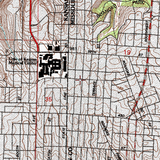 Topographic Map of Epworth-Roanoke United Methodist Church, MO