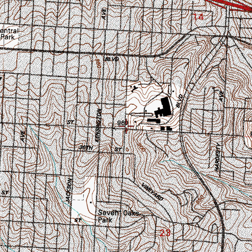 Topographic Map of Eternal Life Missionary Baptist Church, MO