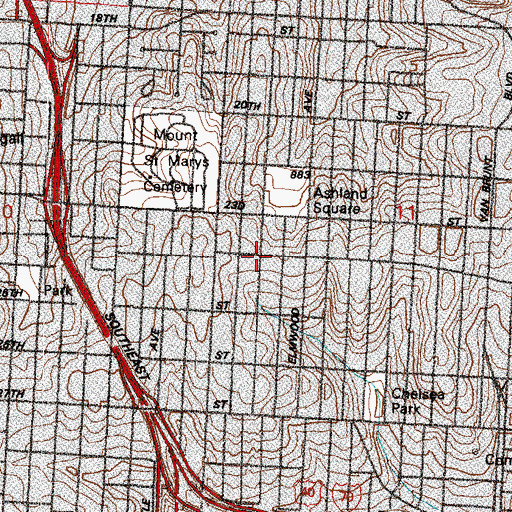 Topographic Map of First Haitian Baptist Church, MO