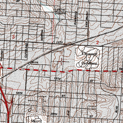Topographic Map of Fredonia Baptist Church, MO