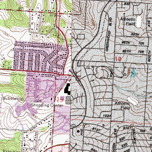 Topographic Map of Genesis Missionary Baptist Church, MO